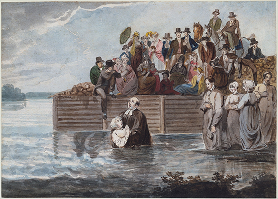 A Philadelphia Anabaptist Immersion during a Storm by Pavel Petrovich Svinin (1811)